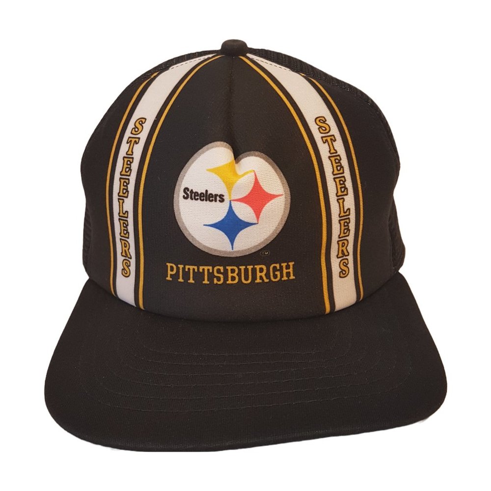 Vintage 1980s NFL Pittsburgh Steelers Hat NEW ERA DUPONT Licensed Trucker Hat